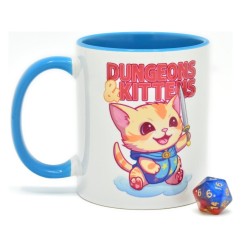 Glassstaff - Pack mug avec dés D20 Dungeons & Kittens