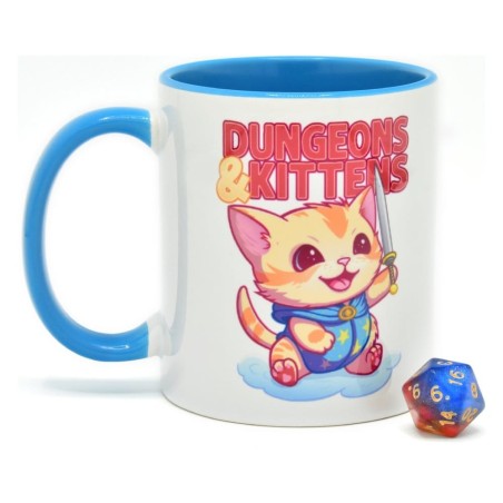 Glassstaff - Pack mug avec dés D20 Dungeons & Kittens