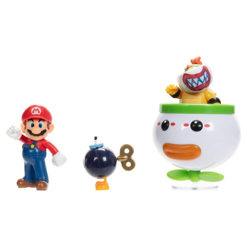 World of Nintendo - Pack 2 figurines Mario and Bowser Jr. Clown Car 6 cm