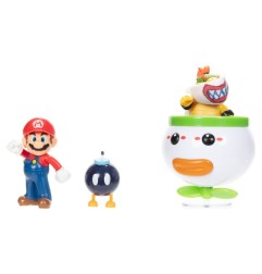Super Mario - World of Nintendo Mini Figure 2-Pack Mario and Bowser Jr. Clown Car 6 cm