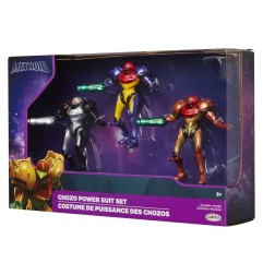 World of Nintendo - Pack 3 figurines Metroid Chozo Power Suits 6 cm