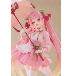 Hatsune Miku - Statuette Hatsune Miku AMP Newley Written Sakura Miku Sakura Dress Ver. 21 cm