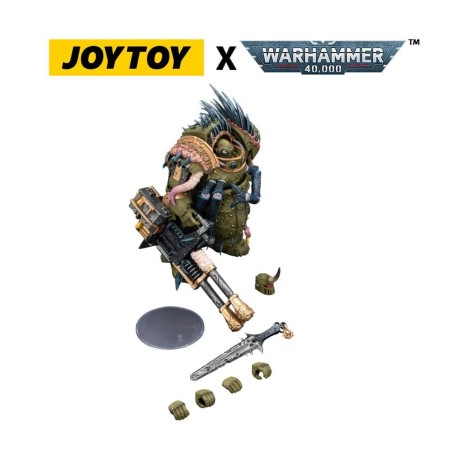 Warhammer 40k - Figurine Death Guard Blightlord Terminator 1 avec Reaper Autocannon and Bubotic Blades 14 cm
