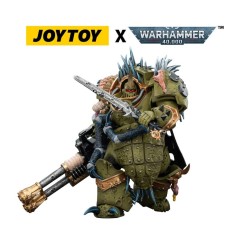 Warhammer 40k - Figurine Death Guard Blightlord Terminator 1 avec Reaper Autocannon and Bubotic Blades 14 cm