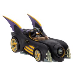DC x Sonic The Hedgehog - Figurine avec véhicule Shadow Batman & Batmobile 6 cm