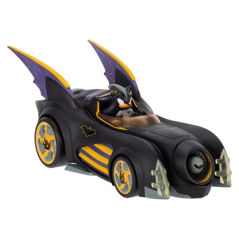 Sonic - The Hedgehog - DC x  Action Figure with Vehicle Shadow Batman & Batmobile 6 cm