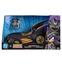 Sonic - The Hedgehog - DC x  Action Figure with Vehicle Shadow Batman & Batmobile 6 cm