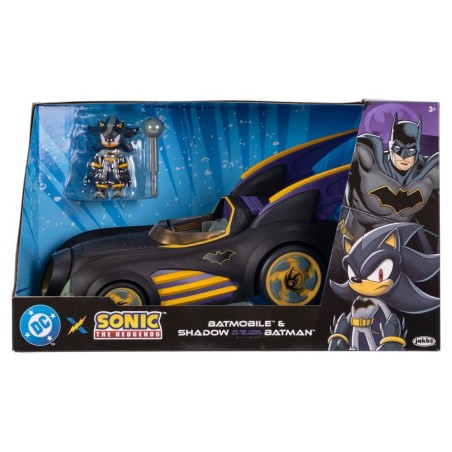Sonic - The Hedgehog - DC x Action Figure with Vehicle Shadow Batman & Batmobile 6 cm