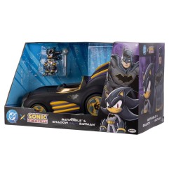 Sonic - The Hedgehog - DC x  Action Figure with Vehicle Shadow Batman & Batmobile 6 cm