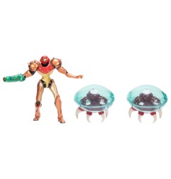 World of Nintendo - Pack 3 figurines Metroid Samus Bounty Hunter 6 cm