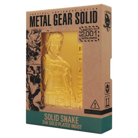 Metal Gear Solid 2 - Lingot Metal Gear Solid 2 Snake 24k Gold Plated Limited Edition