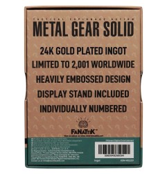 Metal Gear Solid 2 - Lingot Metal Gear Solid 2 Snake 24k Gold Plated Limited Edition