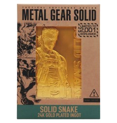 Metal Gear Solid 2 - Lingot Metal Gear Solid 2 Snake 24k Gold Plated Limited Edition