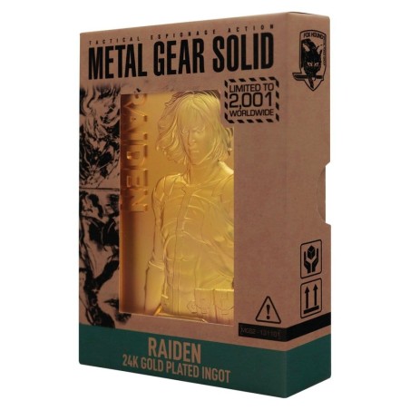 Metal Gear Solid 2 - Lingot Metal Gear Solid 2 Raiden 24k Gold Plated Limited Edition