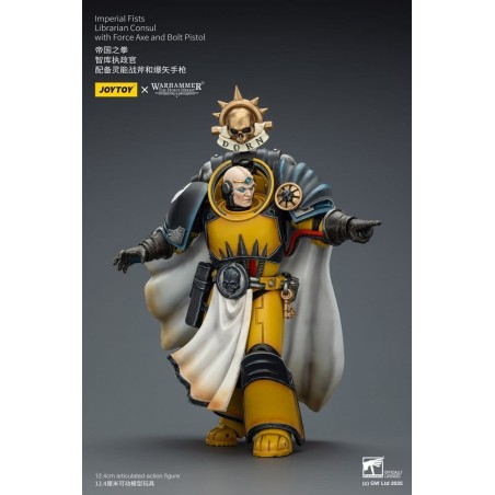 Warhammer - Imperial Fists Action Figure Librarian Consulwith Force Axe and Bolt Pistol 12 cm