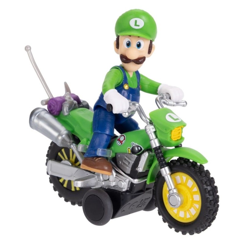 Super Mario - The  Galaxy Movie Action Figure with Pull Back Motorcycle Luigi 6 cm