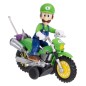 Super Mario - The  Galaxy Movie Action Figure with Pull Back Motorcycle Luigi 6 cm
