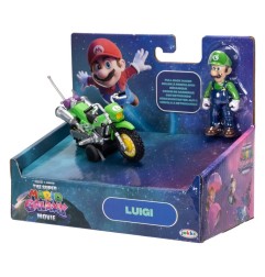 Super Mario - The  Galaxy Movie Action Figure with Pull Back Motorcycle Luigi 6 cm