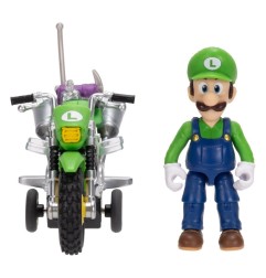 Super Mario - The  Galaxy Movie Action Figure with Pull Back Motorcycle Luigi 6 cm