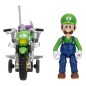 Super Mario - The  Galaxy Movie Action Figure with Pull Back Motorcycle Luigi 6 cm
