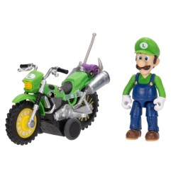 Super Mario - The  Galaxy Movie Action Figure with Pull Back Motorcycle Luigi 6 cm