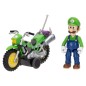 Super Mario - The  Galaxy Movie Action Figure with Pull Back Motorcycle Luigi 6 cm