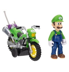 Super Mario - The  Galaxy Movie Action Figure with Pull Back Motorcycle Luigi 6 cm