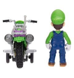 Super Mario - The  Galaxy Movie Action Figure with Pull Back Motorcycle Luigi 6 cm