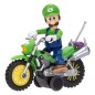Super Mario - The  Galaxy Movie Action Figure with Pull Back Motorcycle Luigi 6 cm