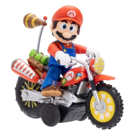Super Mario - The  Galaxy Movie Action Figure with Pull Back Motorcycle Mario 6 cm