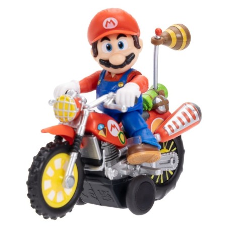 Super Mario - The Galaxy Movie Action Figure with Pull Back Motorcycle Mario 6 cm