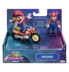Super Mario - The  Galaxy Movie Action Figure with Pull Back Motorcycle Mario 6 cm