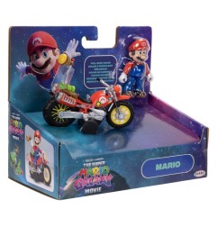 Super Mario - The  Galaxy Movie Action Figure with Pull Back Motorcycle Mario 6 cm