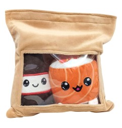 Yummis - Pack 2 peluches Yummis Together Uramaki & Soya in Take Away Bag 21 cm