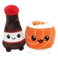 Yummis - Pack 2 peluches Yummis Together Uramaki & Soya in Take Away Bag 21 cm