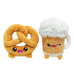 Yummis - Pack 2 peluches Yummis Together Pretzel & Beer in Take Away Bag 21 cm