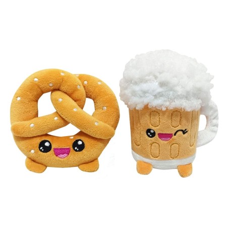Yummis - Pack 2 peluches Yummis Together Pretzel & Beer in Take Away Bag 21 cm