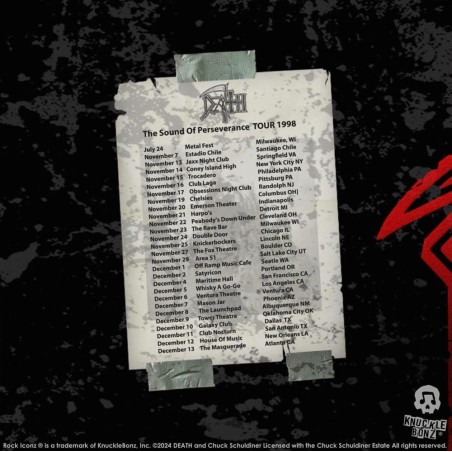 Death - Statuette Rock Ikonz Death On Tour caisse de tournée + décor de scène The Sound of Perseverance Tour 1998