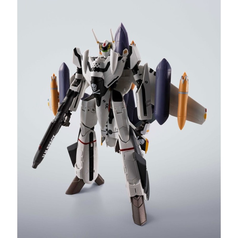 Macross - Figurine Hi-Metal R Chogokin VF-0S Phoenix (Roy Focker Use) & QF-2200D-B Ghost Set 14 cm