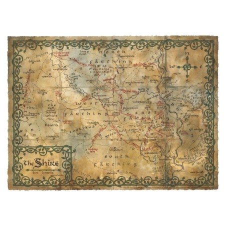 Le Hobbit - Impression Art Print Map of the Shire 74 x 54 cm