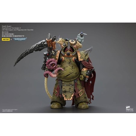 Warhammer - 40k Action Figure 1/18 Death Guard Deathshroud Terminator 2 with Manreaper and Plaguespurter Gauntlet 14 cm