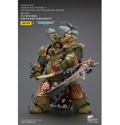 Warhammer 40k - Figurine 1/18 Death Guard Deathshroud Terminator 1 with Manreaper and Plaguespurter Gauntlet 14 cm