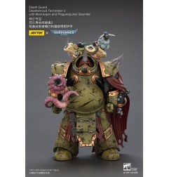 Warhammer 40k - Figurine 1/18 Death Guard Deathshroud Terminator 2 with Manreaper and Plaguespurter Gauntlet 14 cm