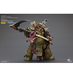 Warhammer 40k - Figurine 1/18 Death Guard Deathshroud Terminator 2 with Manreaper and Plaguespurter Gauntlet 14 cm