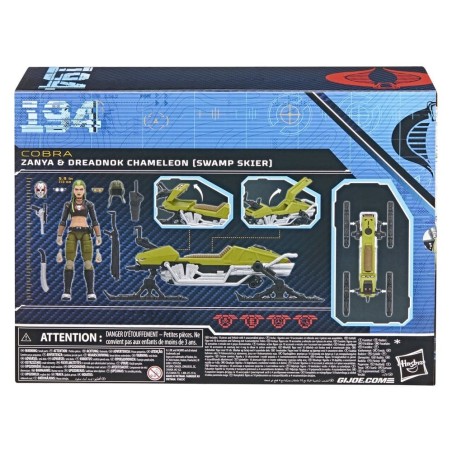 G.I. Joe Classified Series - Figurine et véhicule N°194 Zanya et Dreadnok Chameleon (Swamp Skier) 15 cm