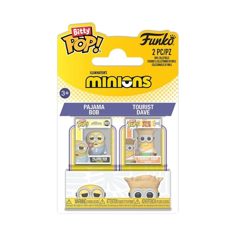 Minions - Figurines Bitty POP! Pajama Bob & Tourist Dave 2 cm