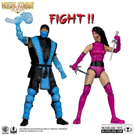 Mortal Kombat - Pack 2 figurines Sub-Zero vs. Mileena (Klassiks) 18 cm