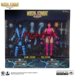 Mortal Kombat - Pack 2 figurines Sub-Zero vs. Mileena (Klassiks) 18 cm