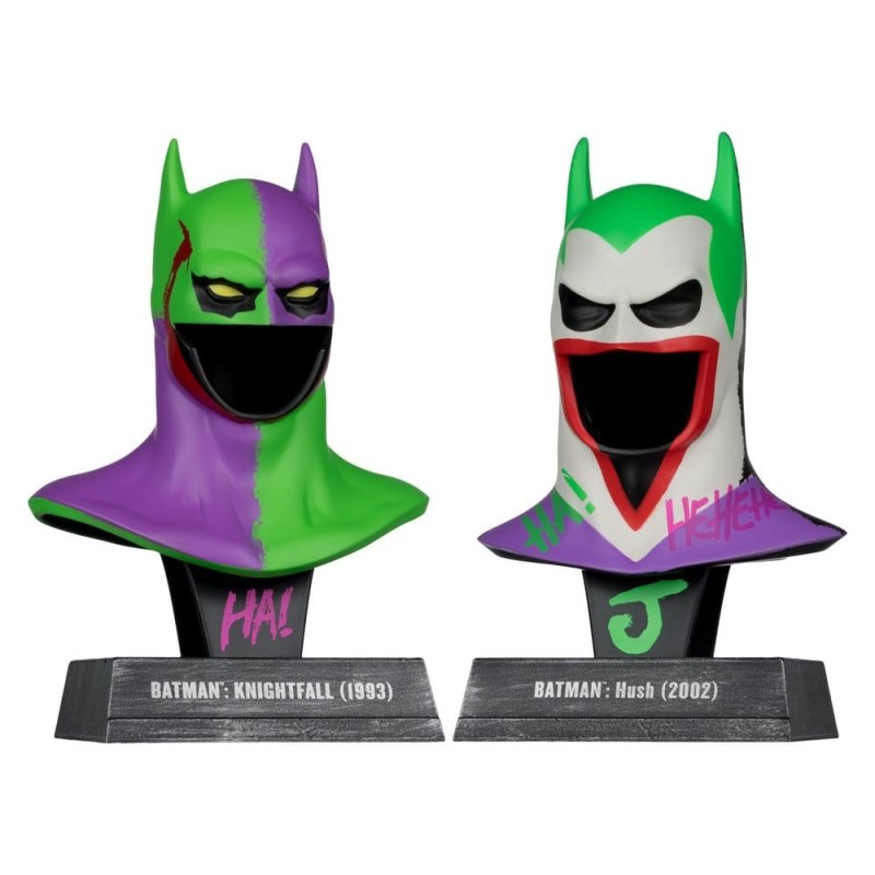 Batman DC Direct - Pack de 2 Mini réplique 1/3 masques de Batman Hush & Knightfall (Jokerized) (Gold Label) 18 cm Batman DC Direct - Pack de 2 Mini réplique 1/3 masques de Batman Hush & Knightfall (Jokerized) (Gold Label) 18 cm