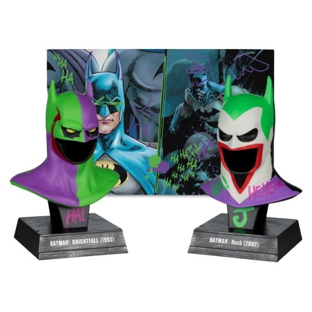 DC Comics - Batman DC Direct Mini Replica 1/3 2-pack Batman Cowls Hush & Knightfall (Jokerized) (Gold Label) 18 cm